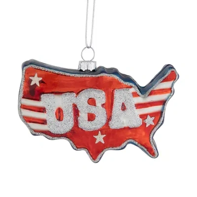 Northlight 4.25" Usa Glass 4th Of July Ornament In Red