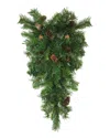 Northlight 42in Dakota Red Pine Artificial Christmas Teardrop Swag With Pine Cones - Unlit