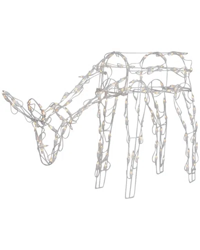 NORTHLIGHT NORTHLIGHT 42IN LIGHTED WHITE FEEDING REINDEER OUTDOOR CHRISTMAS DISPLAY