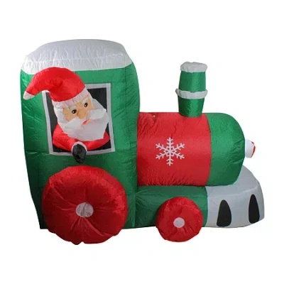 Northlight 4.5' Inflatable Santa On Locomotive Train Outdoor Christmas Yard Art In Multi