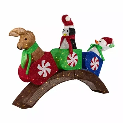 Northlight 4.5ft Lighted Winter Friends Christmas Coaster Outdoor Decoration In Multi
