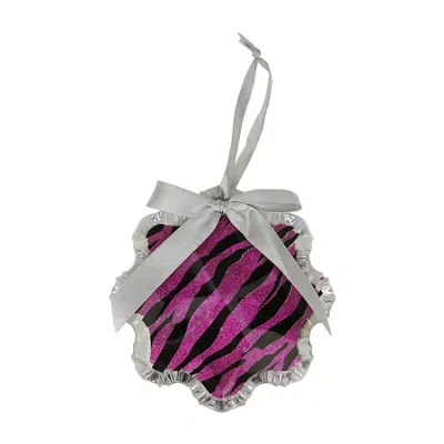 Northlight 4.5'' Magenta Pink And Gray Glittered Snowflake Prism Christmas Ornament