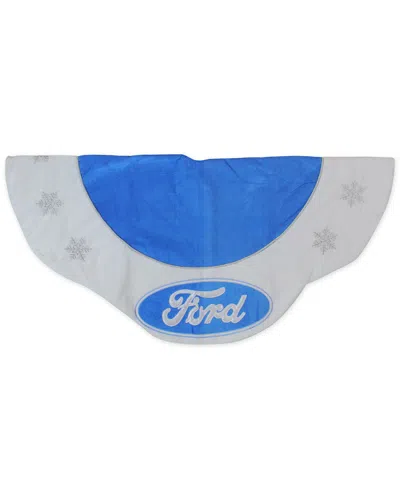 Northlight 45.5in Decorative Blue & White Ford Scalloped Christmas Tree Skirt