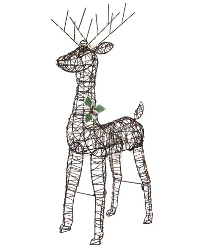 Northlight 45.5in Led Lighted Rattan Deer Outdoor Christmas Decoration In Black
