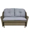 Northlight 46in Wicker Deep Seated Double Glider With Cushions