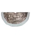 Northlight 47" Bronze Paillette Sequins Round Christmas Tree Skirt With Sherpa Border In Bronze