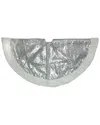 Northlight 47.2" Sparkling Silver And White Christmas Tree Skirt