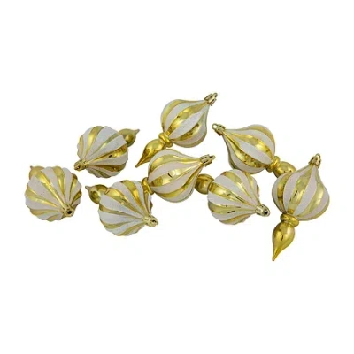 Northlight 4.75in Gold Finial 8-pc Christmas Ornament In Multi