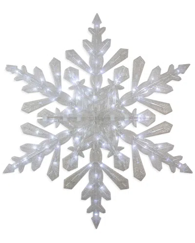 Northlight 47in Led Lighted Twinkling Cool White Snowflake Christmas Outdoor Decoration In Gray