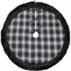 Northlight 48" Brown And White Plaid Christmas Tree Skirt With Faux Fur In Black