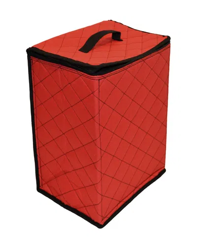 Northlight 48 Count Black Quilted Zip Up Christmas Ornament Storage Tub In Red