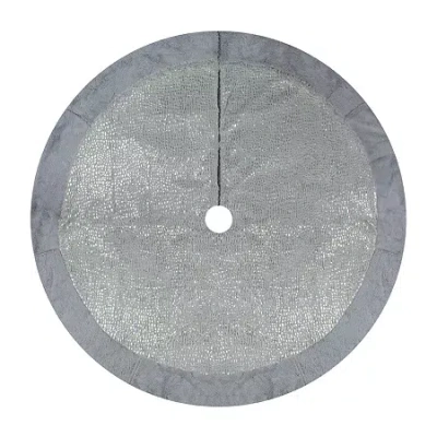 Northlight 48" Faux Fur Snake Skin Pattern Indoor Tree Skirt In Gray