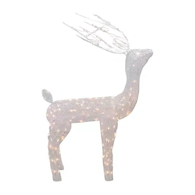 Northlight 48-inch Lighted White Mesh Buck Clear Lights Christmas Yard Art