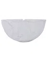 Northlight 48in Iridescent Glitter Snowflake Print Christmas Tree Skirt With White Faux Fur Trim In White