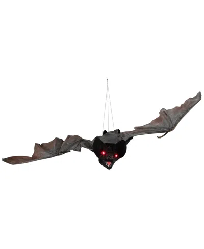 Northlight 48" Led Lighted And Animated Halloween Bat With Moving Wings In Gray