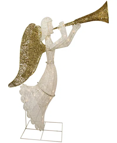 Northlight 48" Light Emitting Diode (led) Lighted Trumpeting Angel Outdoor Christmas Outdoor Decoration In Silver