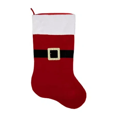 Northlight 48'' Oversized Red And White Velveteen Santa Claus Belt Buckle Christmas Stocking