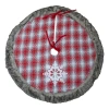 Northlight 48" Red And White Plaid Christmas Tree Skirt With Snowflake In Red
