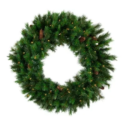 Northlight 48" Royal Oregon Pine Artificial Clear Lights Pre-lit Wreath In Green