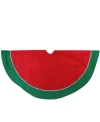 Northlight 48" Traditional Red And Green With White Piping Christmas Tree Skirt In Red