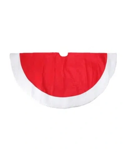 Northlight 48" Traditional Red Christmas Tree Skirt With White Border