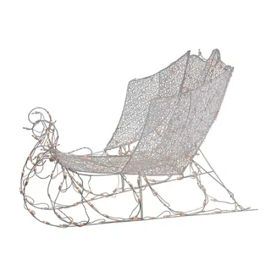 Northlight 48" White Pre-lit Crystal 3d Sleigh Christmas Yard Art