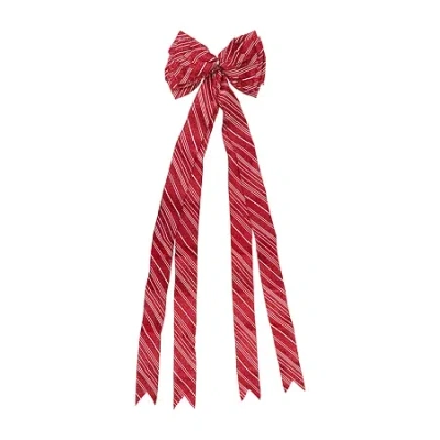 NORTHLIGHT 48" X 10" RED AND WHITE STRIPED 16 LOOP BOW CHRISTMAS ORNAMENT