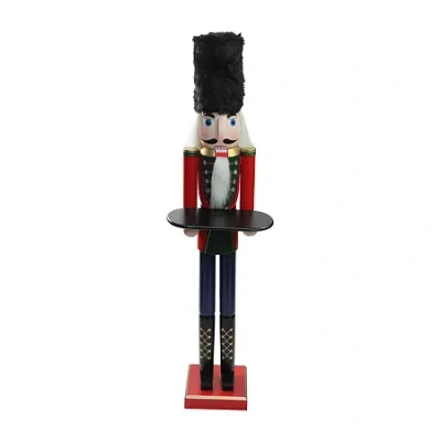 Northlight 48.25in Red And Black Butler With Tray Christmas Nutcracker In Multi