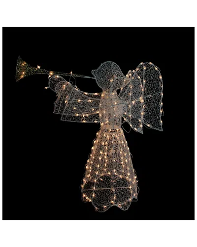 Northlight 48in 3d Lighted Glittered Trumpeting Angel Christmas Decoration