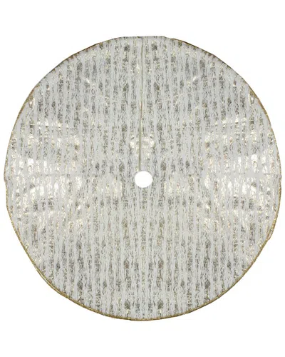 Northlight 48in Ivory And Gold Wood Grain Pattern Christmas Tree Skirt