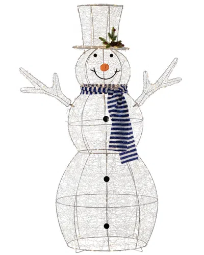 Northlight 48in Led Lighted Silver Mesh Snowman Outdoor Twinkle Display