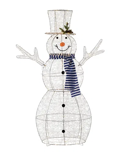 Northlight 48in Led Lighted Silver Mesh Snowman Outdoor Twinkle Display