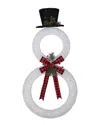 Northlight 48in Led Lighted Wreath Snowman Outdoor Christmas Display In White