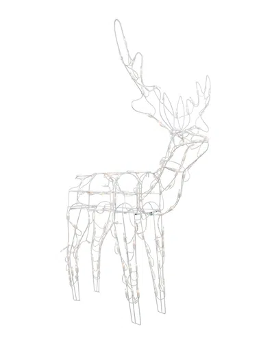 Northlight 48in Lighted White Standing Reindeer Outdoor Christmas Display