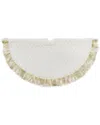 Northlight 48in Quilted Cream White Velvet Christmas Tree Skirt With Tan Faux Fur Border