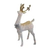 Northlight 48in White And Gold Lighted Standing Buck Decor Christmas Yard Art In White
