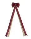 Northlight 48in X 10in Burlap & Buffalo Plaid 16 Loop Christmas Bow In Brown