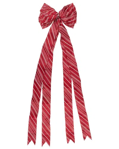 Northlight 48in X 10in Red And White Striped 16 Loop Christmas Bow Decoration