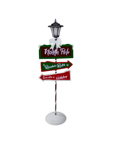 Northlight 49.75' North Pole Light Up Lantern Post Christmas Sign In Red