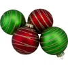 Northlight 4ct  Glass Red And Green Matte Christmas Ball Ornaments 3.25-inch In Red