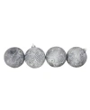 Northlight 4ct Pewter Silver And White Antique Style Glass Ball Christmas Ornaments 4" 100mm In Silver