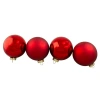 Northlight 4ct Red And Gold 2-finish Glass Christmas Ball Ornaments 4" In Red