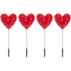 Northlight Heart Valentine's Day Pathway Marker Lawn Stakes Clear Lights Set, 4 Piece In Red