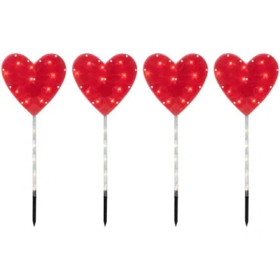 NORTHLIGHT NORTHLIGHT LIGHTED HEART VALENTINE'S DAY OUTDOOR PATHWAY MARKERS