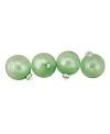 Northlight 4ct Shiny Green Clear Iridescent Christmas Ball Ornaments 3.25" 80mm In Green