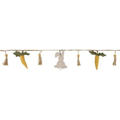 Northlight 4ft Fabric Rabbits And Carrots Easter Indoor Garland In Multi