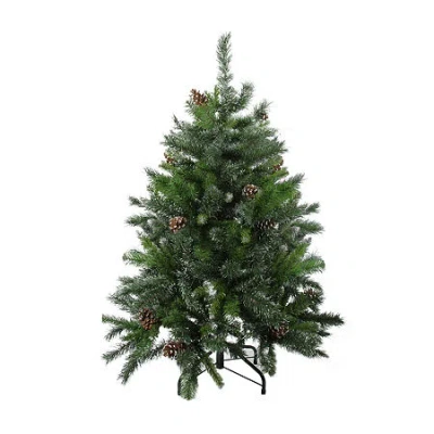 Northlight 4ft Full Snowy Delta Pine With Pine Cones 4 Foot Pine Christmas Tree In Green