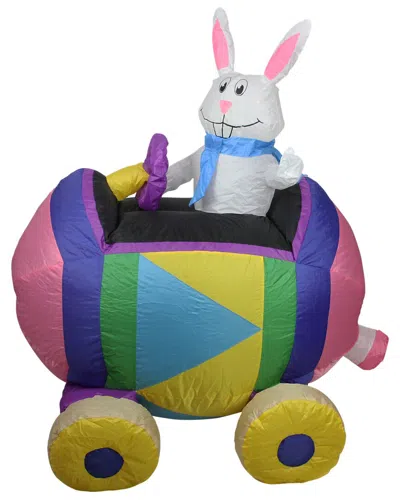 Northlight 4ft Inflatable Easter Bunny & Egg Car Outdoor Decoration In White