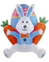 NORTHLIGHT NORTHLIGHT 4FT INFLATABLE LIGHTED EASTER BUNNY WITH CARROTS OUTDOOR DŽCOR