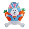 Northlight 4ft Lighted Bunny With Carrots Easter Inflatable In Multi